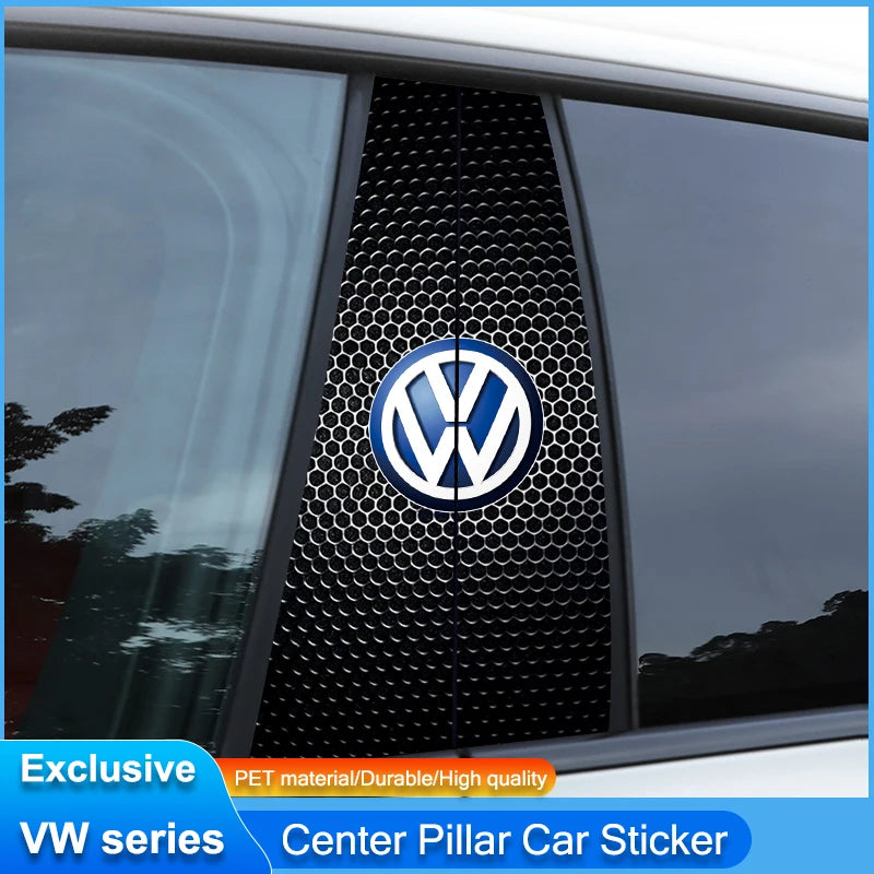 Car Stickers B-Pillar Center Column Decoration Cover Decals Auto Accessorie For Volkswagen VW RLine R Golf T5 ID3 Tiguan Polo