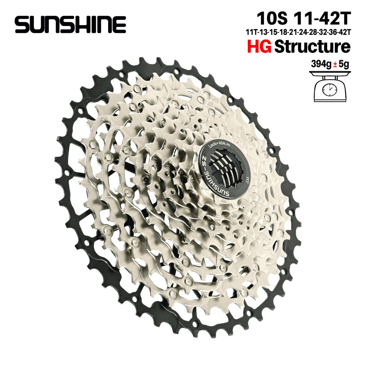 SUNSHINE MTB cassette freewheel HG sprocket carbon steel 10/11/12/13 speed 11T-40T to 11T-52T
