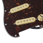 FLEOR Brown Tortoise Prewired Pickguard Alnico 5 Single-coil Pickup Set for 11 Holes SSS ST Guitar Parts