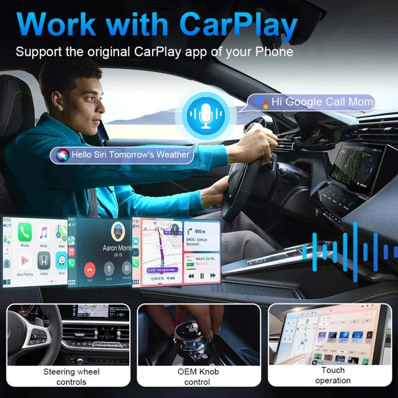 2 in1 Wired to Wireless CarPlay Android Auto Adapter for OEM Car Stereo With USB Dongle Smart Mini Box Plug and Play Bluetooth