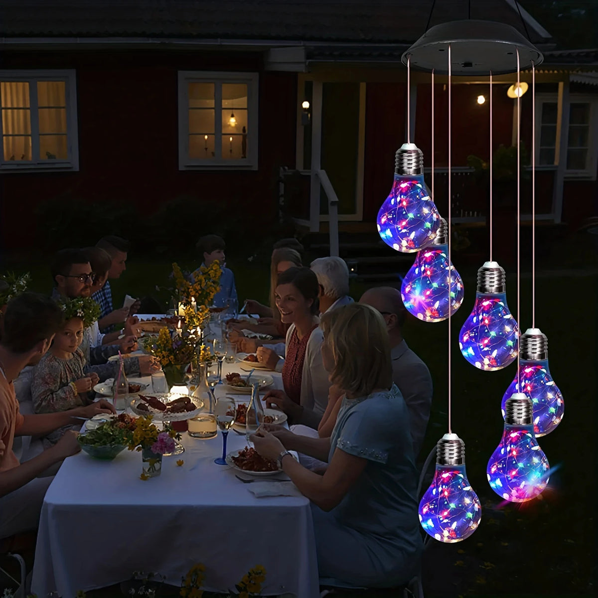 1pc of Solar Outdoor Courtyard Bulb Wind Chime Landscape Decorative Light, Outdoor LED Wind Chime Light for Festive Illumination