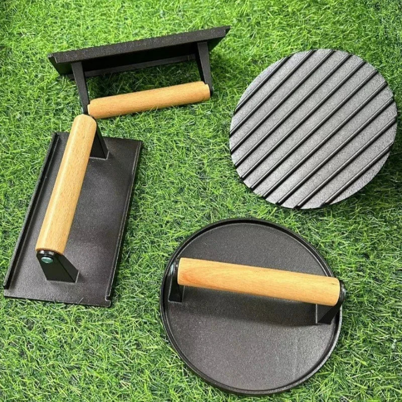Cast Iron Meat Press, Heavy-Duty Steak & Burger Grill Press for Flat Top, 1pc