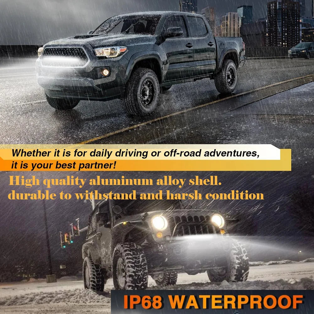 JANLN7 LED Light Off Road Driving Bar Spotlight 21“ 15” 9“ App AI RGB DRL Car Truck SUV ATV UTV Boat 150W 100W 50W 12V 24V