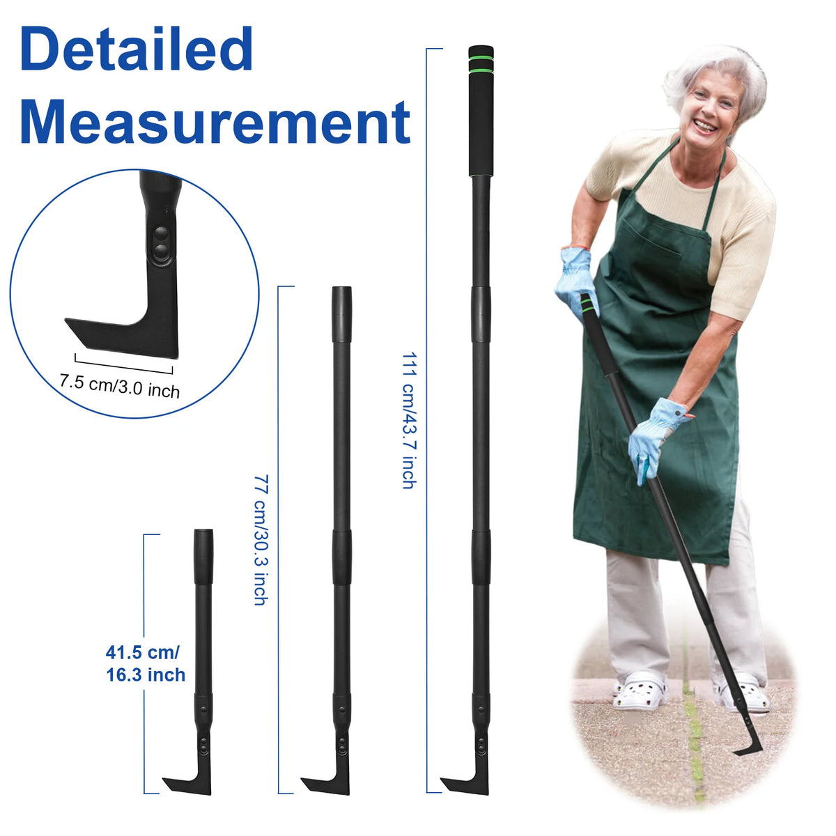 Crack Weeder Tool Long Handle Crack Weeder Crevice Weeding Tool L Shaped Multiple Sharp Blades Efficient Weeding for Narrow Spac