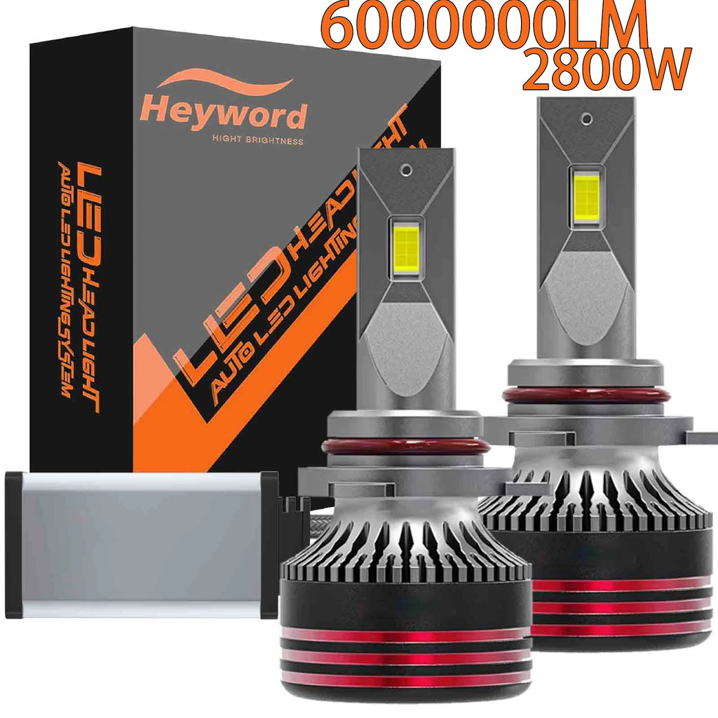 Heyword 2800W 6000000LM PLUS H7 H11 H1 H4 Led Headlight Bulb 6000K LED HB3 HB4 Double Copper Tube Led Light Kit for Car 12V 2PCS
