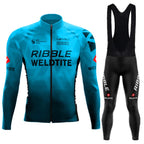 2026 Spring Cycling Jersey Set Ropa Ciclismo Orange Bicycle MTB Clothing Road Bike Suit Men Long Sleeve Bicicleta Bib Pants Set