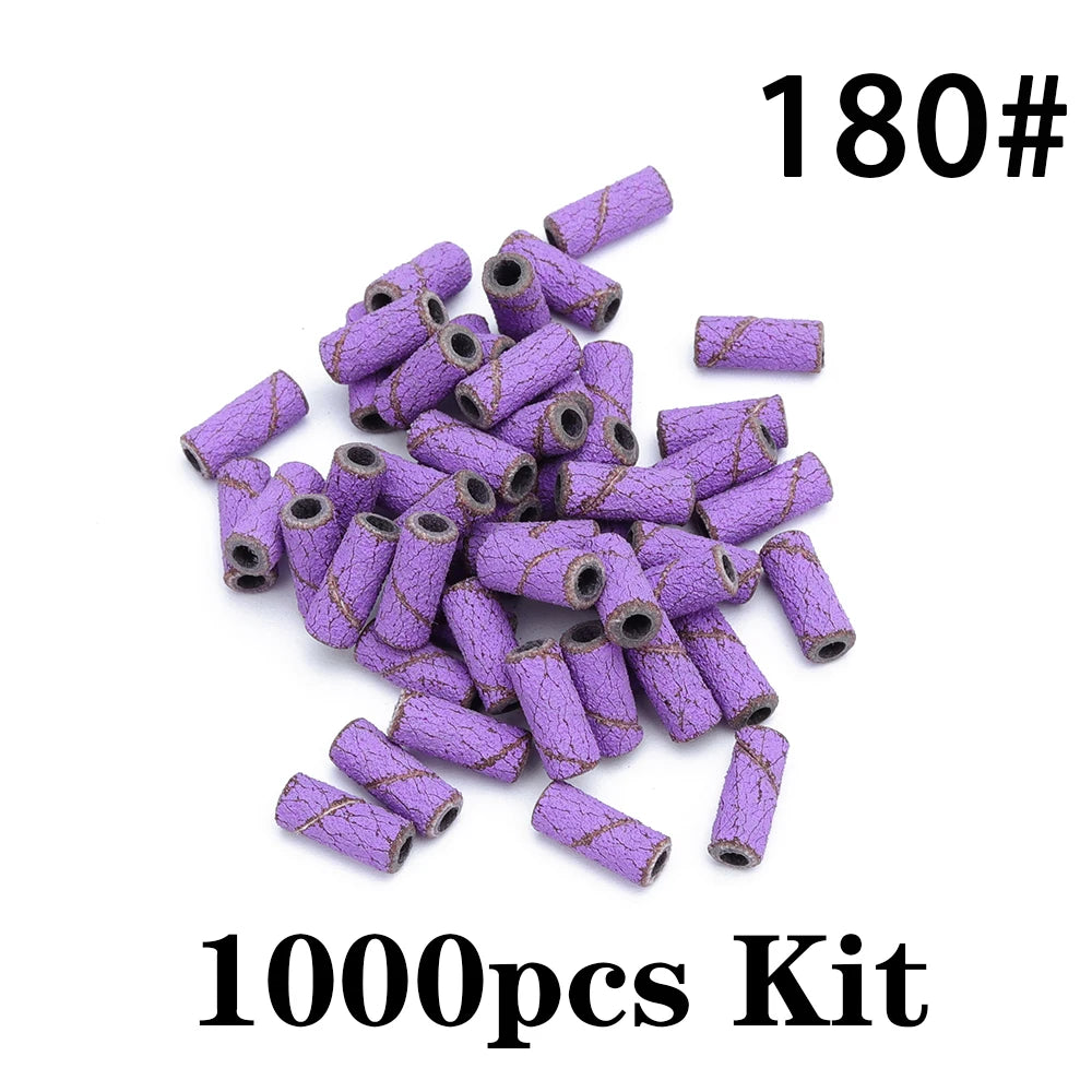 1000pcs 3mm Mini Zebra Nail Sanding Bands Electric Machine Nail Drill Bit UV Gel Acrylic Polish Remover For Nails Accessory Tool