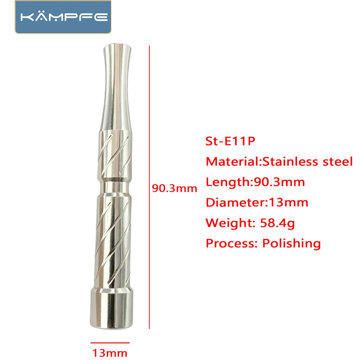 KAMPFE Double Edge Safety Razor Handle Replacement, CNC 316L Stainless Steel