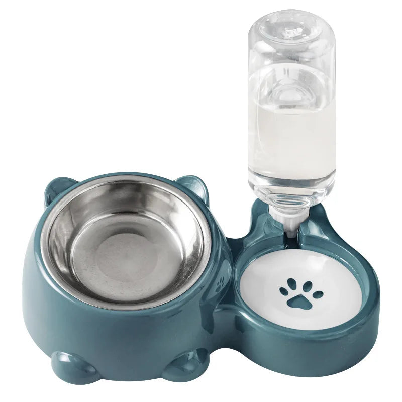 Cat Bowl 2-in-1 Drinking Water Dog Food Pot Water Bowl Rice Pot Pet Supplies Cat Bowl Pet Drinking Water Feeding Integration