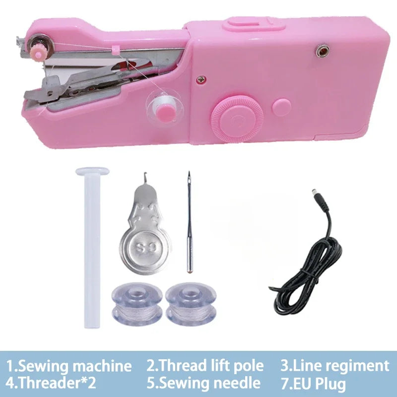 Portable Manual Sewing Machine Handheld Rope-free Electric Quick Build DIY Apparel Supplies Arts Crafts Home Garden Embroidery