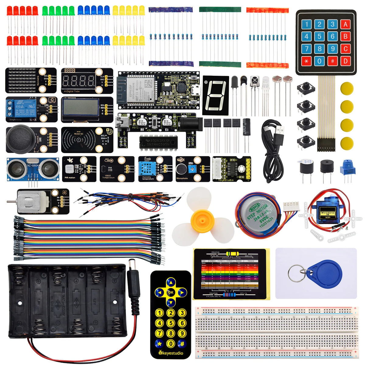 KEYESTUDIO ESP32 Basic Learning Kit Electronic Components Sensors Modules For Arduino Essential Starter Kit Python Programming