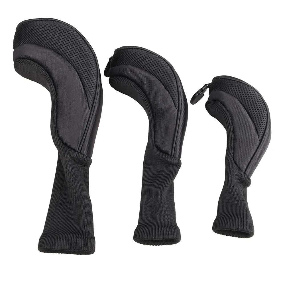 3Pcs/Set of Long-necked Golf Club Head Covers Numbered Wooden Club Head Covers Durable Golf Club Protectors and Golf Accessories