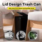 Bathroom Trash Can-10L Small Garbage Can with Press Top Lid for Toilet,Bedroom,Living Room – Plastic Wastebasket with Pop-up Lid
