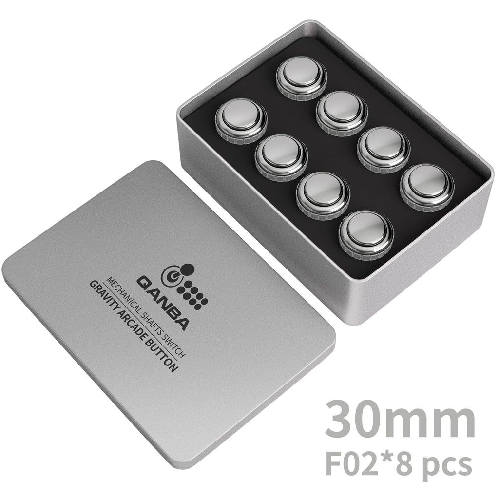 QANBA Gravity LX Arcade buttons metallic color 30mm Mechanical Pushbutton switch Arcade stick accessory DIY parts (8Pcs)