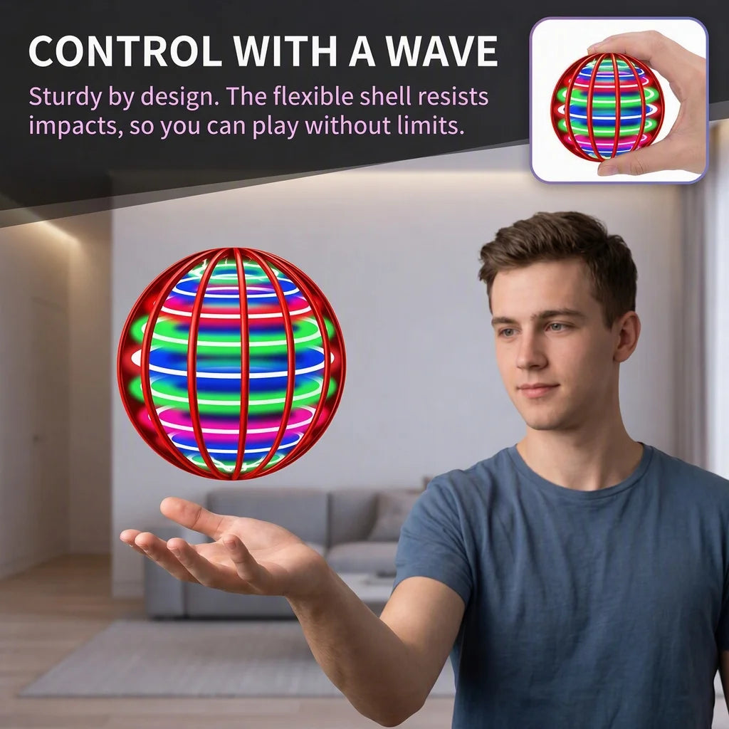 Flying Ball Suspension Color LED Automatic Boomerang Ball Black Tech Magic Ball Flying Toys Gyroscopic Anti-Gravity For Children