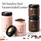Vacuum Coffee Bean Storage Container Stainless Steel Airtight Canister Light-proof Tea Spice Food Storage Jar Kitchen Tool