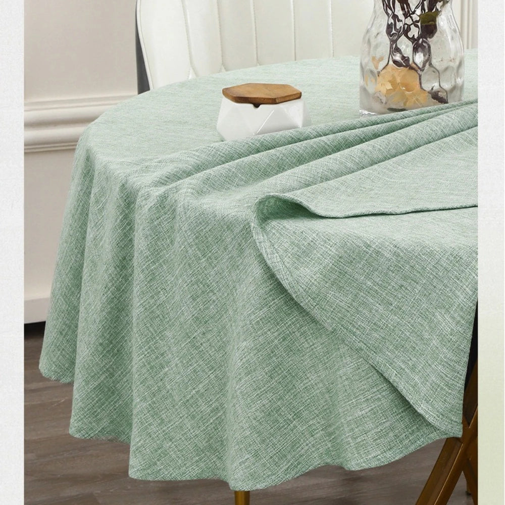 Waterproof Round Tablecloth for Round Dining Table Decorative Rustic Wipeable Table Cover Indoor Outdoor Use for Holiday Wedding