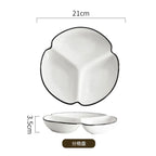 One Person Vegetable Plate Home Ceramic Cartoon Children's Divided Plate Three Panel Breakfast Plate with Separate Dishes