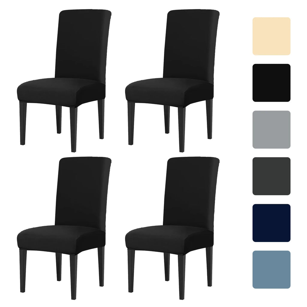 4Pc Set High Stretch Dining Chair Cover Elastic Slipcover Removable Non Slip Seat Protector for Living Room Home Kitchen Wedding
