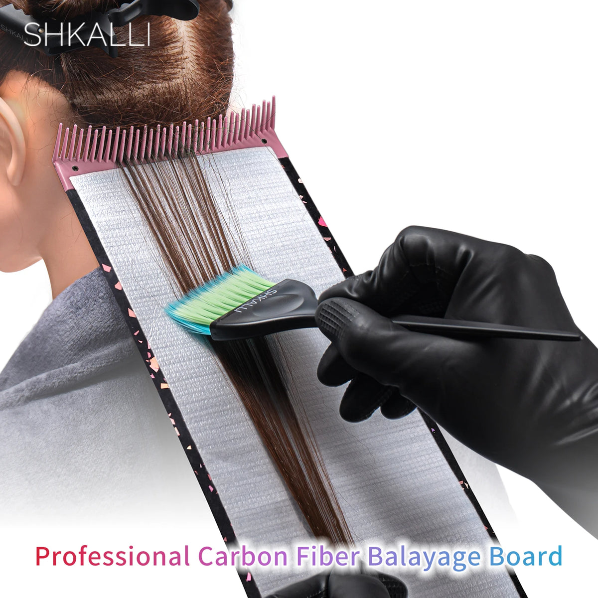 Carbon Fiber Hair Highlighting Board with Comb Teeth, Hair Coloring Tool, Sizes S-XL