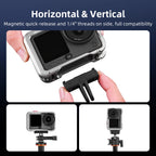 Flymile Action 6 Metal Cage Protective Case Aluminum Alloy Shell Cold Shoe Mount Adapter for DJI Action 6 Creator Accessories