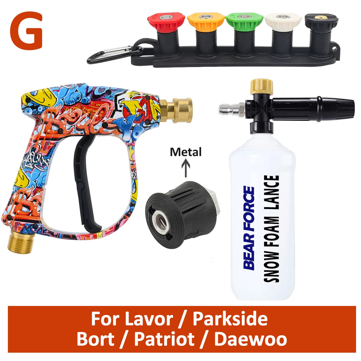 Pressure Washer Water Gun for Car Cleaning Hose Connector For Karcher Nilfisk Parkside Bosch Quick Connector Nozzles