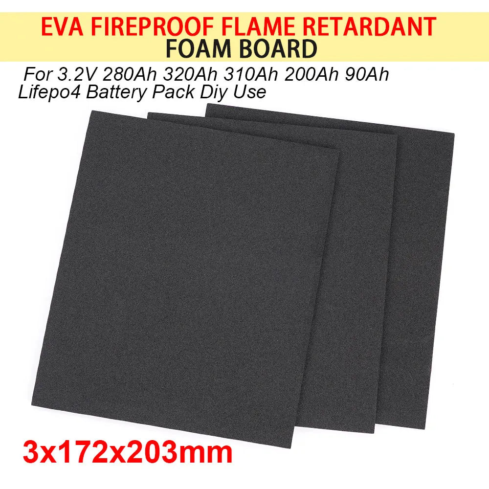 10pcs Adhesive EVA Foam Board Insulation 3mm Thickness 203*172mm for 3.2V 280Ah 320Ah 310Ah 90Ah Lifepo4 Battery Pack Diy Use