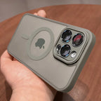 Lens Protector Matte Translucent Armor Shockproof Case For iPhone 17 16 15 14 13 12 11 Pro Max For Magsafe Wireless Charge Cover