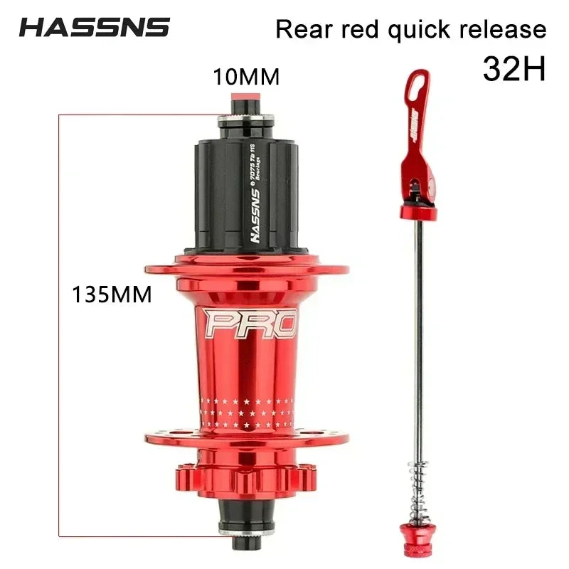 HASSNS Pro 7 36h Rear Hub Bearing 36Holes Freehub MTB Bike Four Palin 32H Rear Hub for 7-12 Speed Noisy Cube Bicycle 6 Pawl Hubs