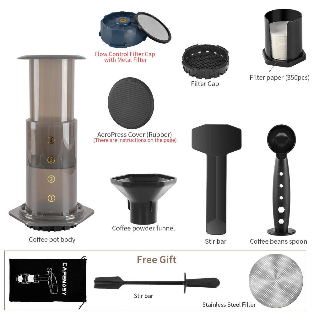New 250ml Espresso Coffee Maker Machine Portable Cafe French Press Coffee Pot With Filter Paper Kit Bar Set For AeroPres