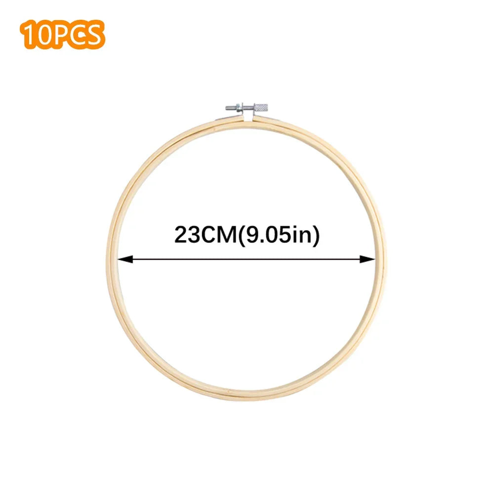 10pcs/Set 10-40cm Wooden Embroidery Hoops Frame Set Bamboo Embroidery Hoop Rings For DIY Cross Stitch Needle Craft Tool