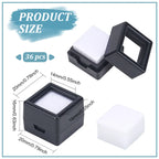 36 Pack Gemstone Display Box White Acrylic Diamond Display Case Jewelry Box Container for Gems Coins Diamond Gift Packing