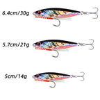 14Pcs Metal Jig VIB Fishing Lure 14G 21G 30G Sinking Lures Sea Jigs Spoon Winter Fishing Good For Fishing Jigging Hard Ice Bait