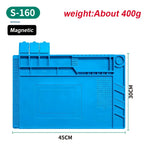 Silicone Soldering Pad Desk Platform Mat for Welding Station Iron Phone PC Repair Magnetic Heat Insulation No Lead S-160