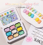 9-Color  Macaron Series Oil Painting Gel, Nail Art Glue, Shiny Bright Colors, High-Saturation Cream Texture Strong Gel, Durable
