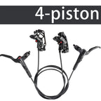 MEROCA M4 4-piston Hydraulic Bicycle Brakes Front Rear Kit 4 Piston Disc Brake Oil Brake MTB Compatible with 160mm Rotor