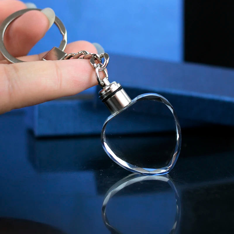 XTOOL Wholesale 10pcs Blank K9 Shining Crystal Heart Shaped Keychain for 3D Laser Engraving Crystal Pendants