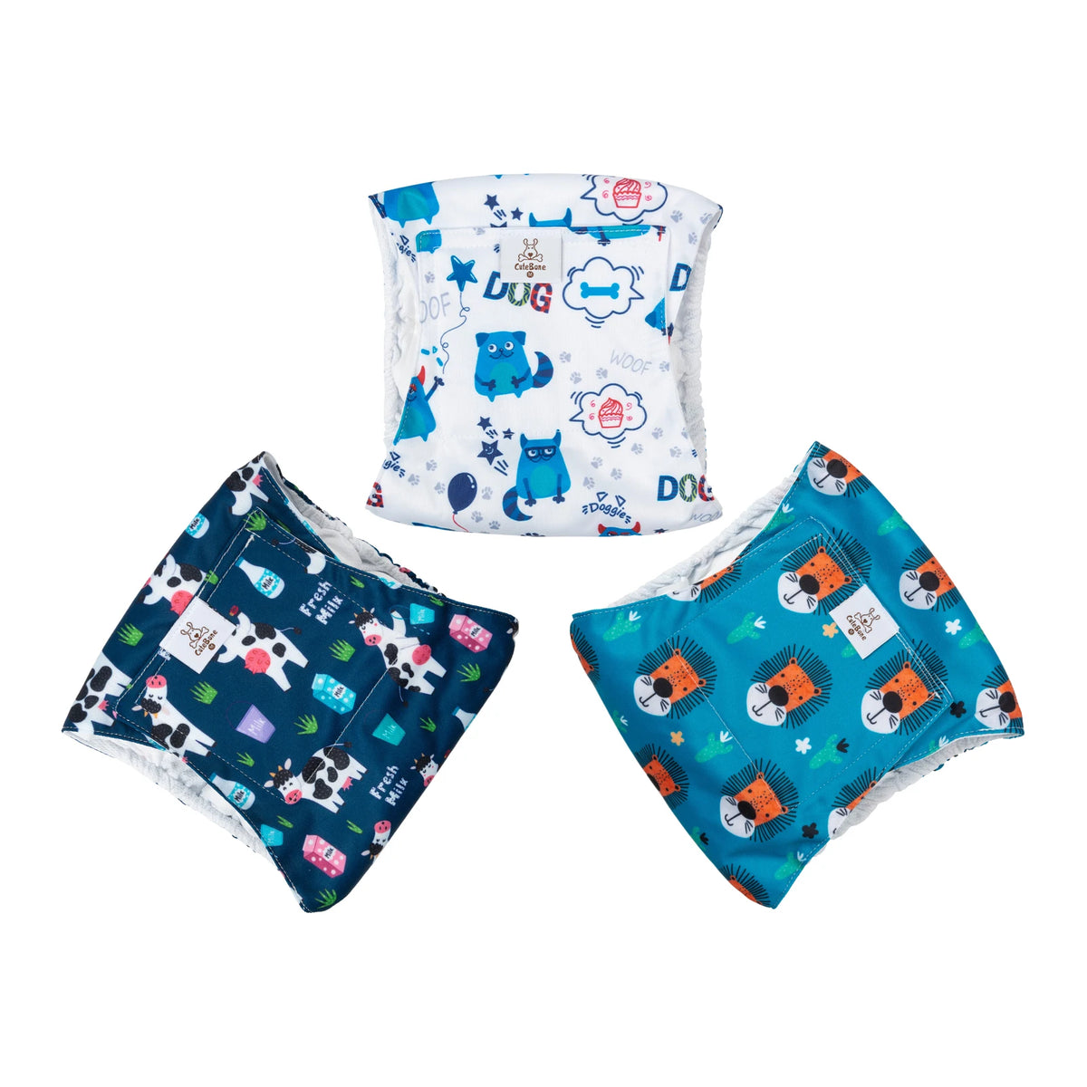 (3pcs per pack) CuteBone Reusable Male Dog Diapers Washable Dog Belly Bands for Male Dogs Wraps Doggie Diapers