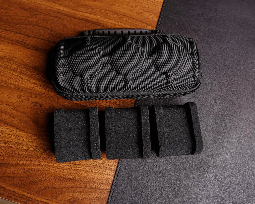 1/2/3/5/6/10 Slot Watch Travel Case,Hard Watch Roll, Travel Watch Organizer Case with Form-Fitting Pillow, Red Microfiber Lining