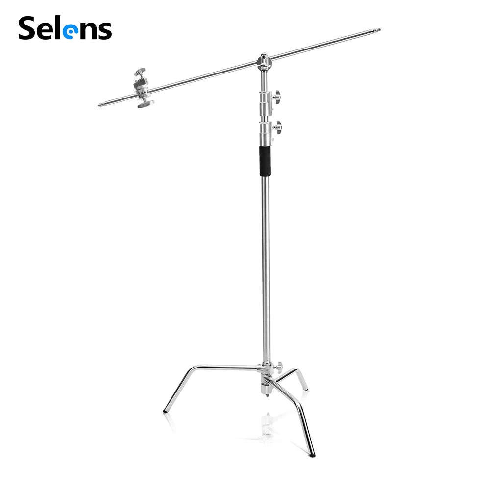 Selens 330cm C-Stand Rotatable Anti-slip Stainless Steel Light Stand Backdrop Tripod Photo Studio Kits Softbox Photography Stand