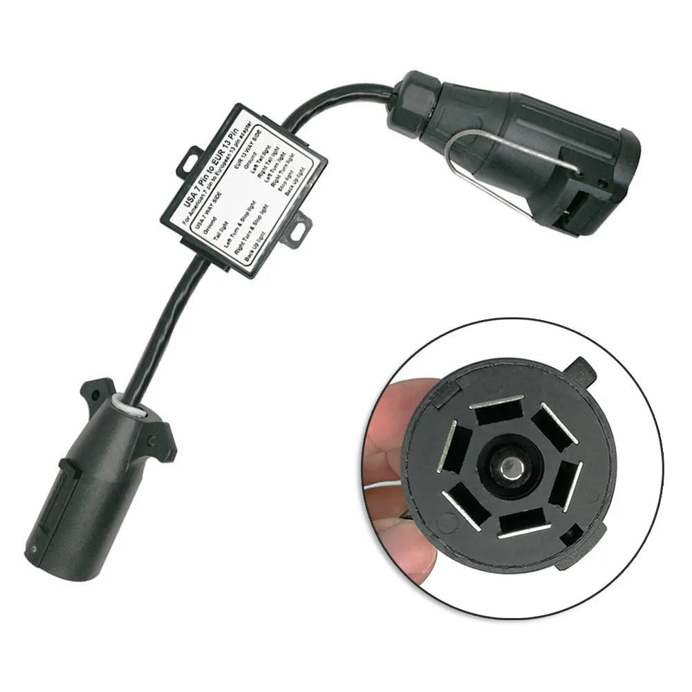 Car Converter US 7-Way Plug To Eu 13-Pin US 7 Way to EU 7 US 4 to EU7 Round Connector Trailer Light Converter Accessories