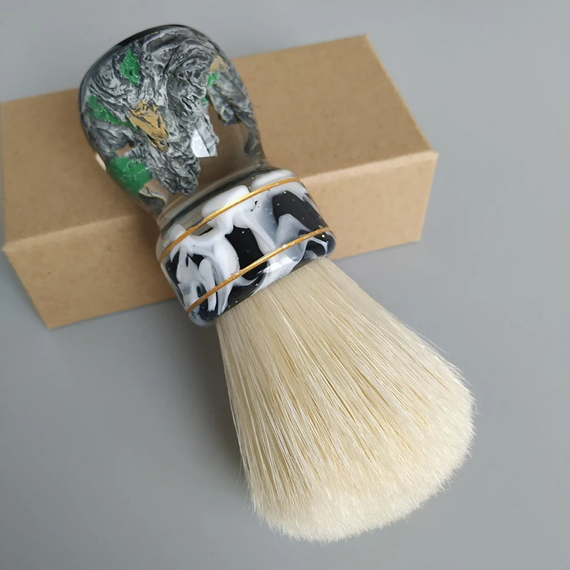 DSCosmetic 30mm Boar Bristle Shaving Brush, Resin Handle Wet Shaving - Black Great Wall