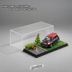 1:64 Scale Car Model Scene Display Box Trendy Diecast Ornament Four Season Grass Base Desktop Display Stand Collectible Gift