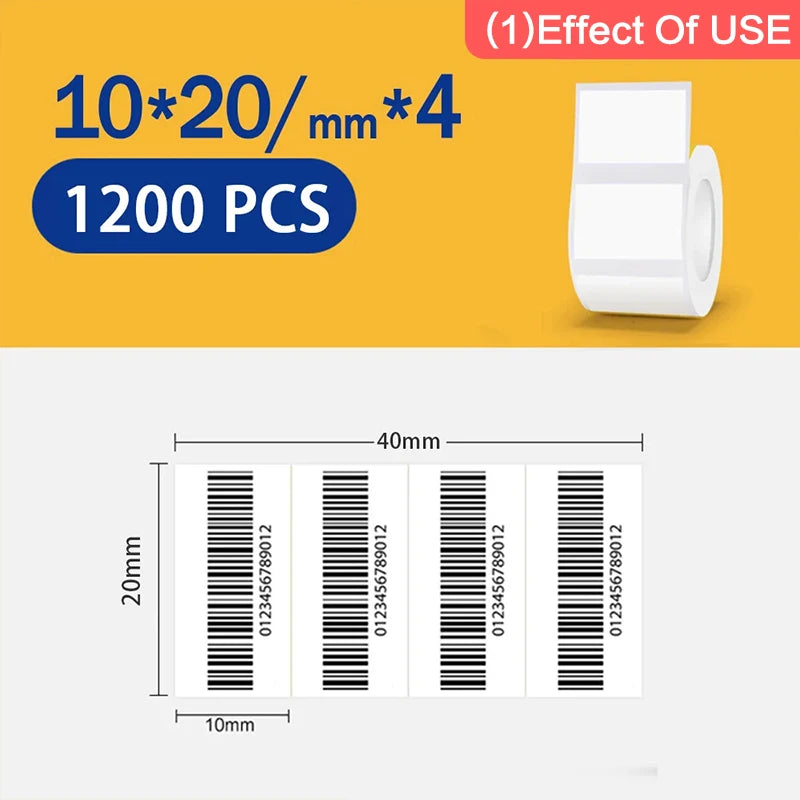 Niimbot  B1 White Sticker 3/5/10 Rolls Waterproof Paper Adhesive Label White Anti-Oil For B1 B21 Mini Thermal Printer Tape