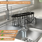 Suction Cups Sponge Drainer Rack Stainless Steel Sponge Holder Fast Drainage Easy-To-Clean Sink Sponge Stand Drain Holder