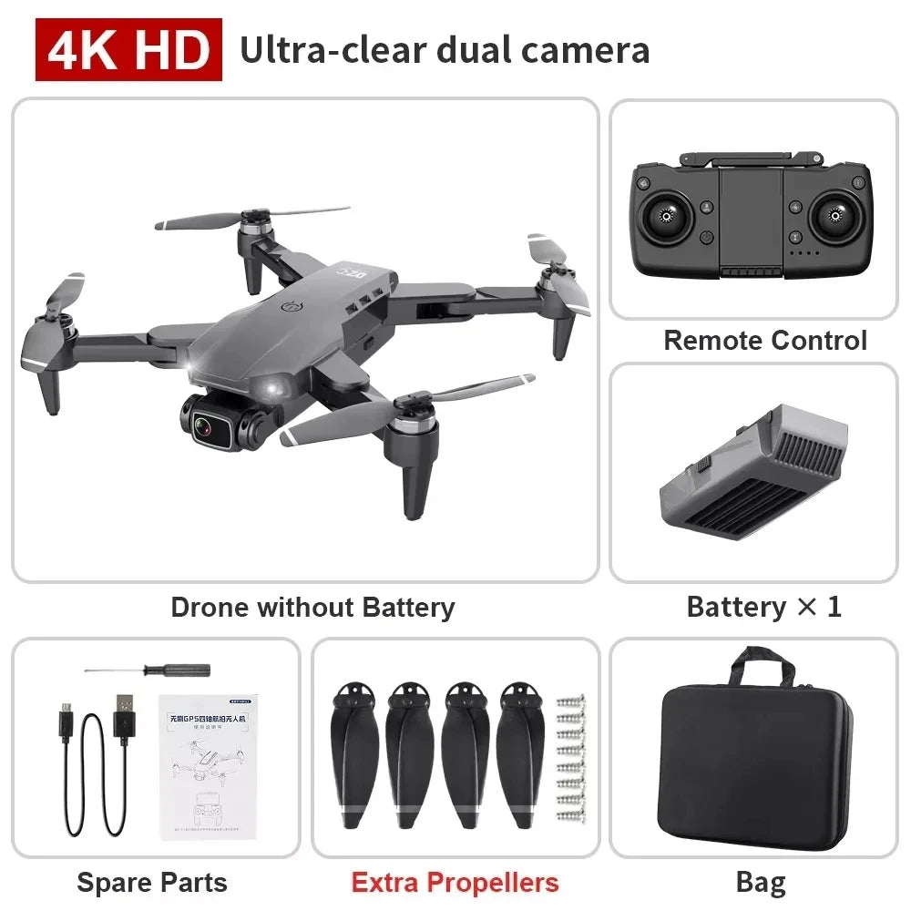 Drone L900 Pro 4K Professional 5G GPS HD Dual Camera Photography Brushless Foldable Quadcopter RC Distance 1.2KM Drones Toys