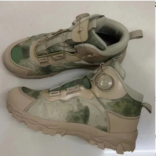 Lynjacye Brand ESDY Mid Cut Mens Hiking Boots with Quick Lace Knob Rock Climbing Shoes Women Anti Slip Skiing Cycling Shoes