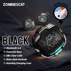 Zombiescat B12 TWS Wireless Earbuds Invisible in-Ear Bluetooth 5.4 Earphones Rotating Flip-Top Design Bluetooth Sports Headphone