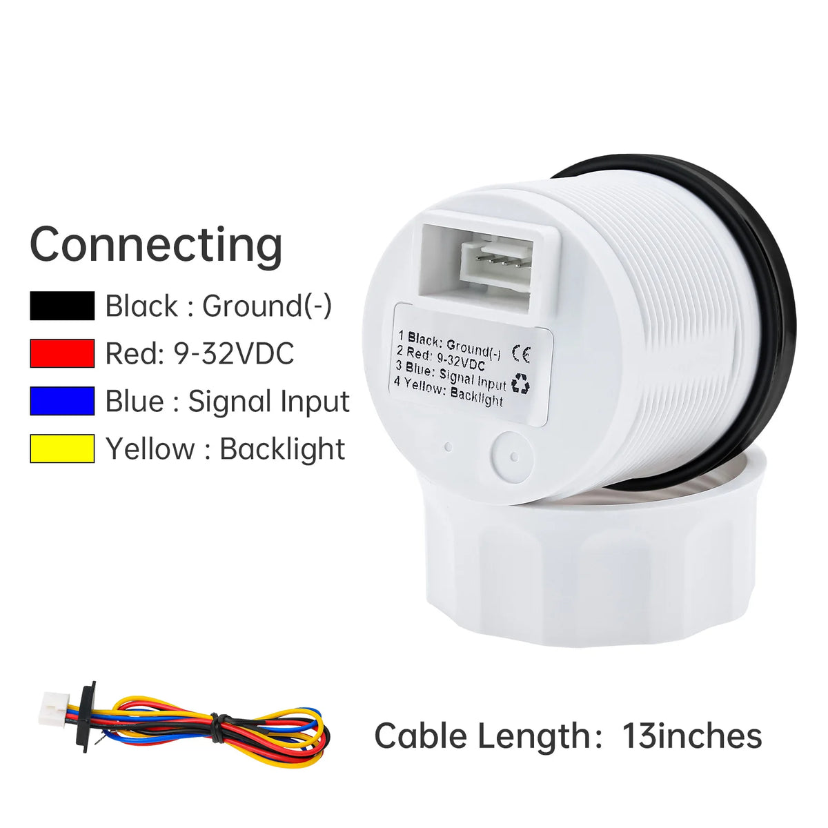 Auto Car Boat 2" 52mm Oil Temperature Gauge with Warning Red Light 50~150℃ Oil Temp Meter+Sensor 1/8NPT M14X1.5 DC12V 24V Custom
