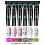 5/6pcs Fluorescent Stamping Plates Gel Nail Polish Manicure Set Hybrid Lacquer Gel For Nails Art Template Printing Accessories